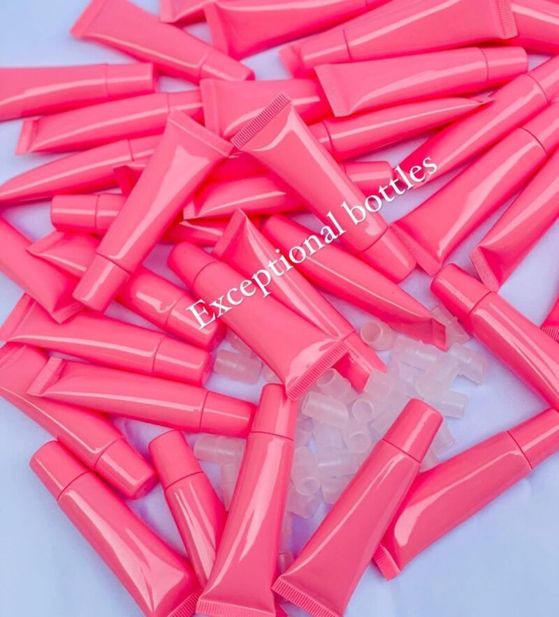 Pink lip gloss tubes