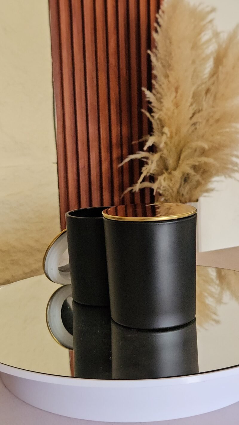 Matte Black glass jar