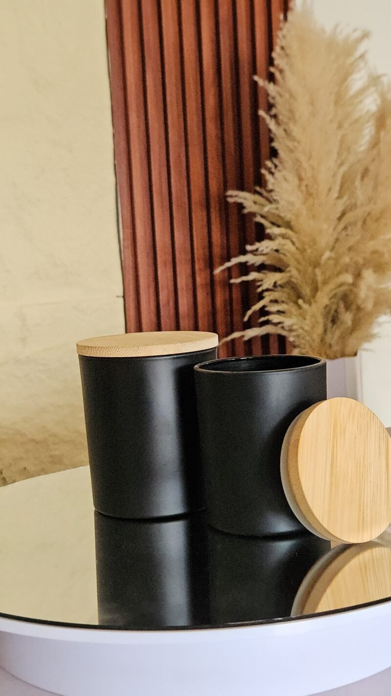 Matte Black glass jar