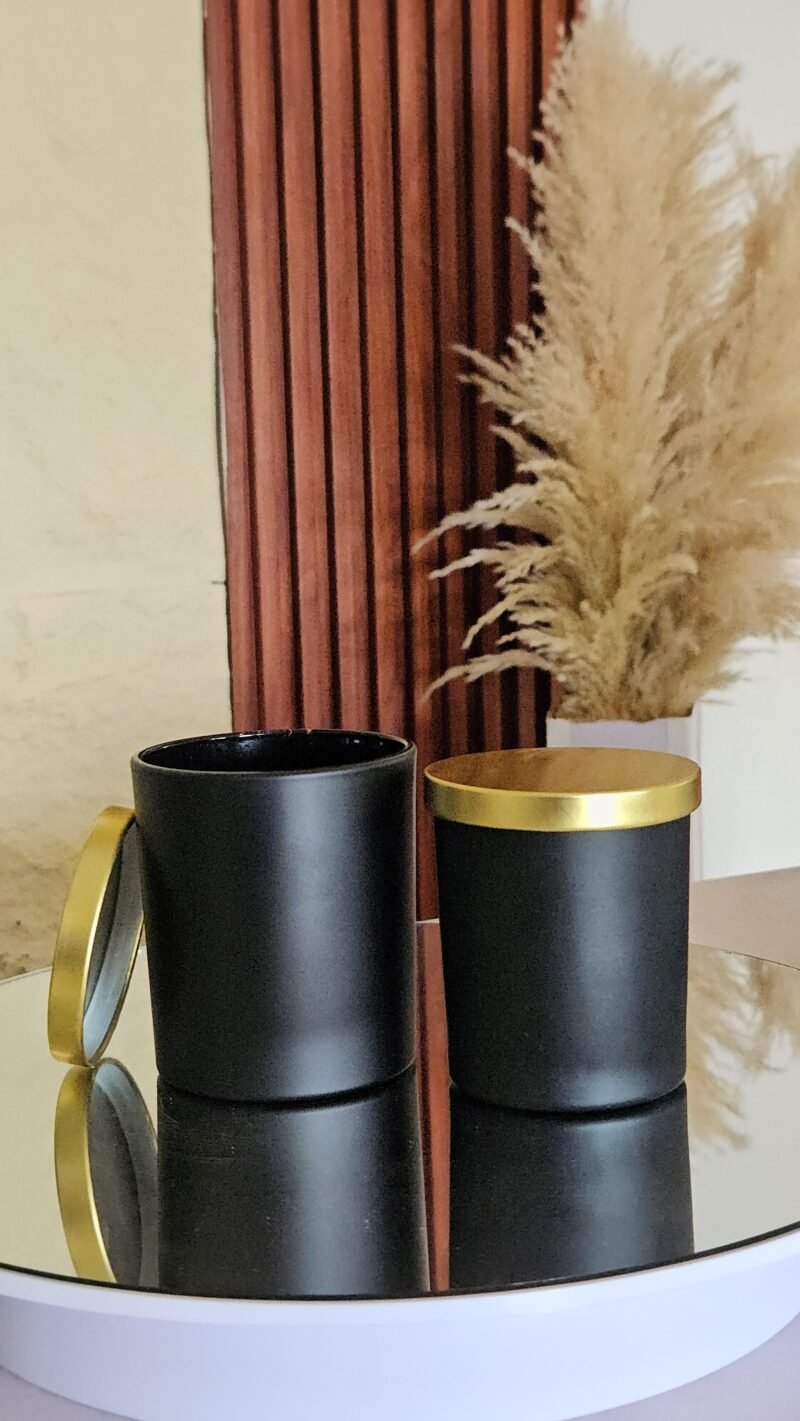 Matte Black glass jar