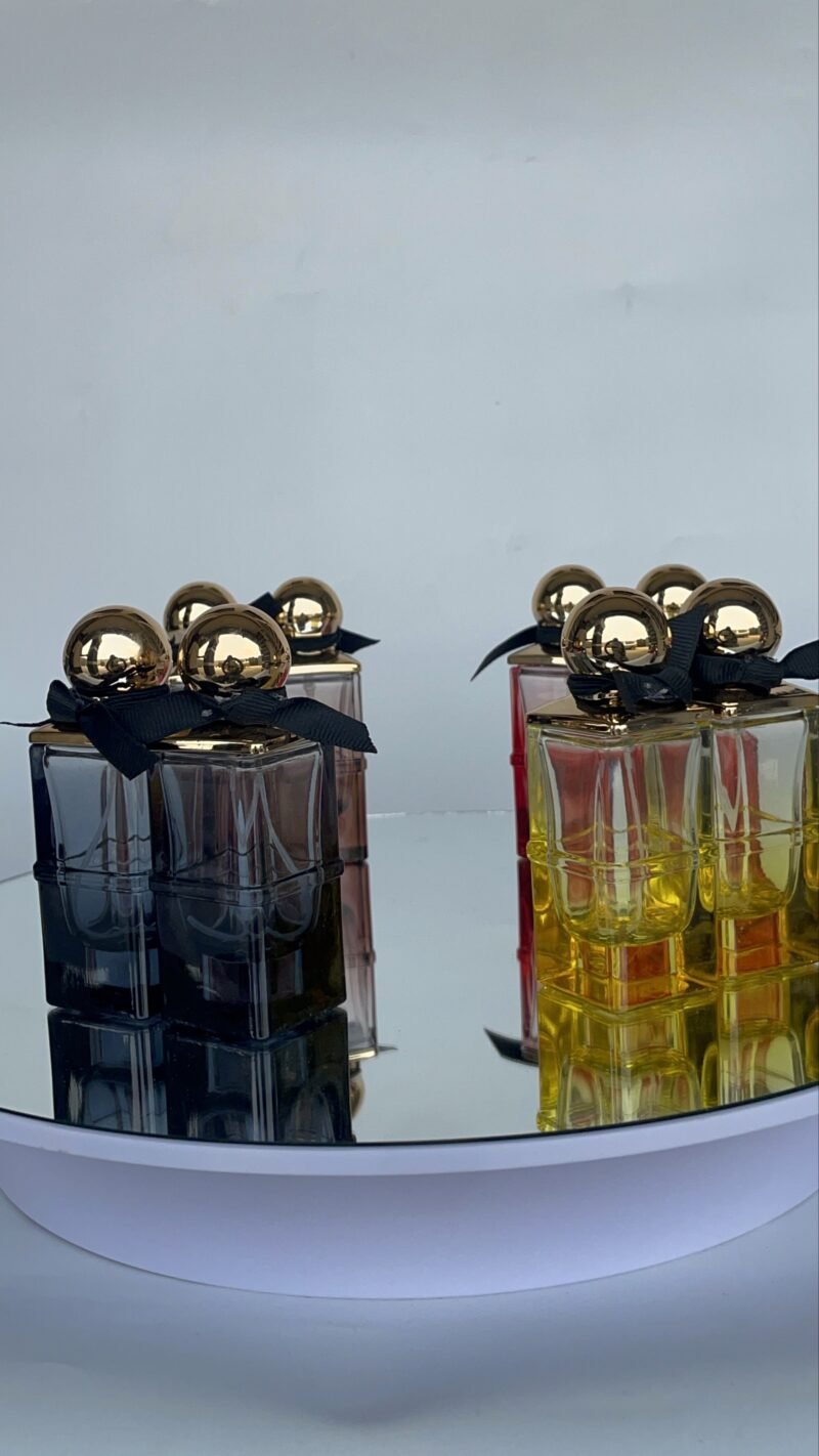 Square bow tie spray bottles