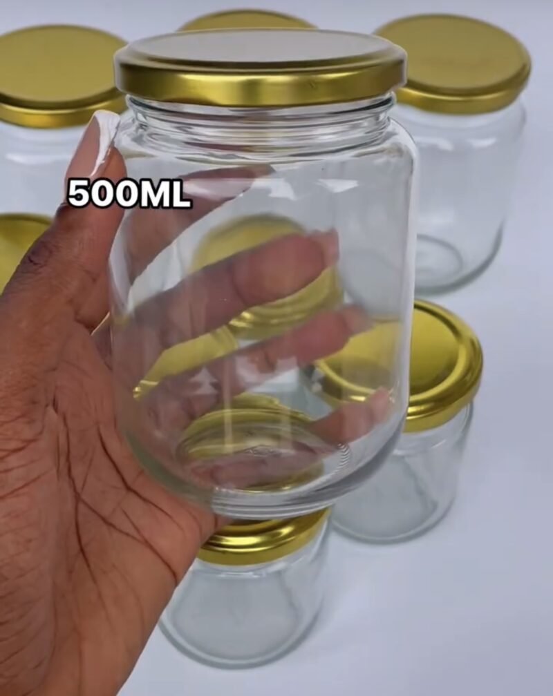 Round glass jars