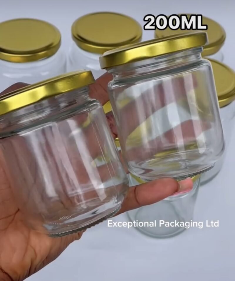 Round glass jars