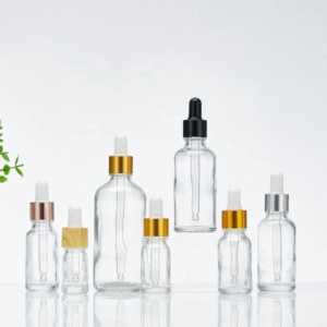 round transparent dropper bottle