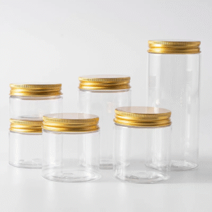 transparent pet jars