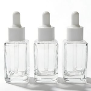 circle dropper bottle with white cap
