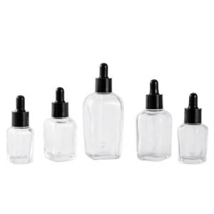 circle dropper bottle with gold cap