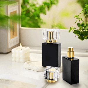 10ml matte black square spray bottle