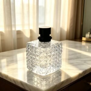 transparent glass spray bottle