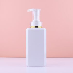 white square luxury pump bottle