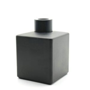 50ml square matte black diffuser bottle with black cap