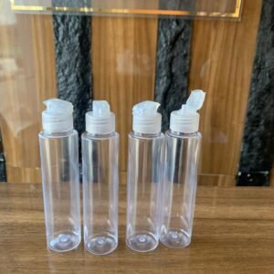 transparent pet bottle with flip cap