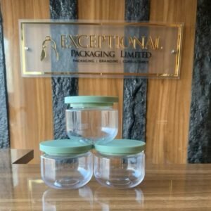 Home 250ml transparent u jar with mint cover